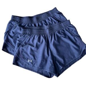 Under Armour Women’s Running Shorts Navy Blue Bundle Size L (2 Pairs)